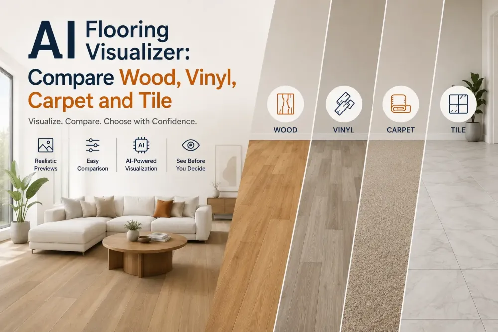Ai Flooring Visualizer: Porovnejte dřevo, vinyl, koberec a dlaždice